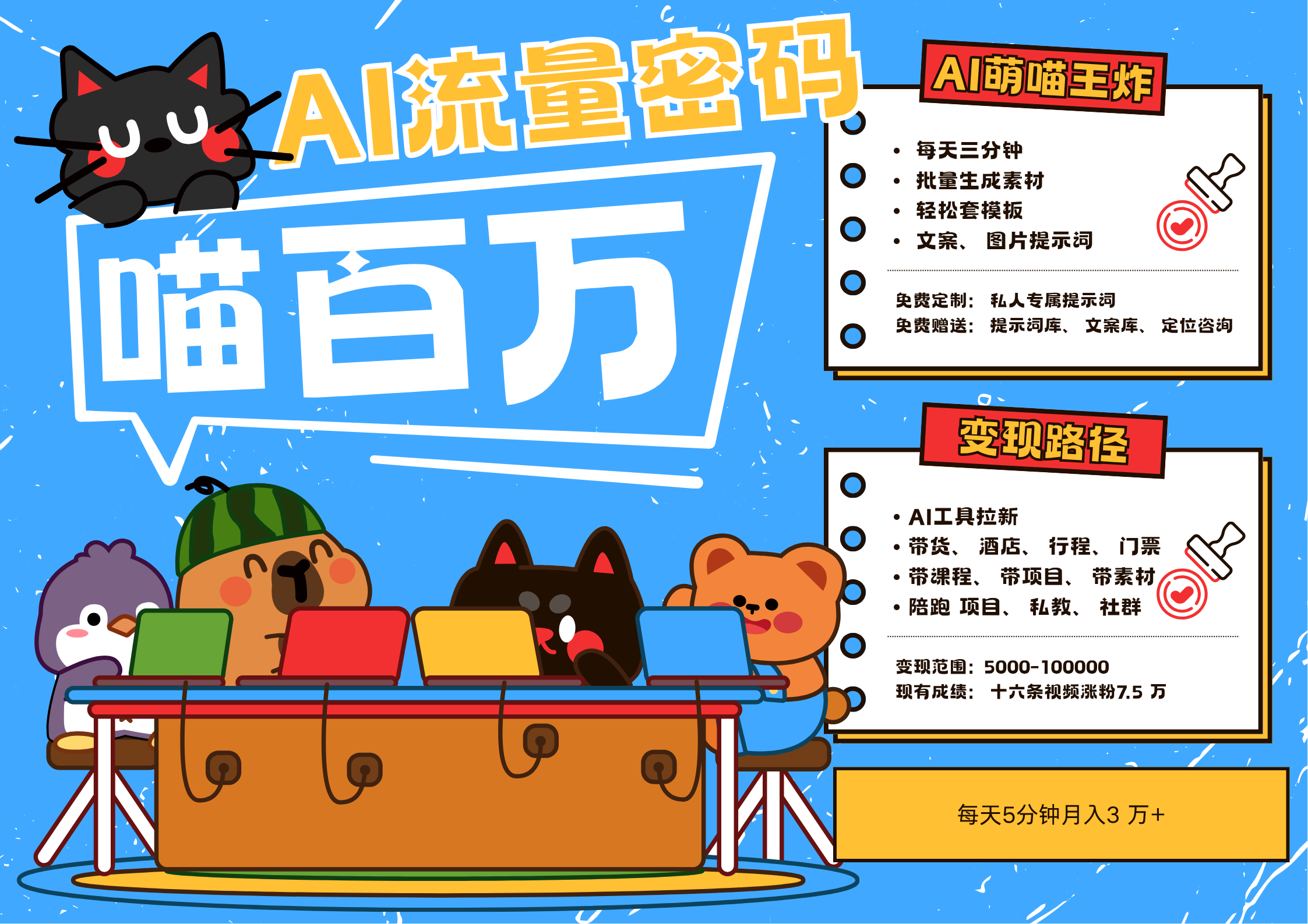 AI+宠物+旅行2025最火流量密码 轻松用AI宠物做文旅账号 可带货，带酒店，可以带行程，旅行社 小白三分钟学会 N种变现渠道 月入五位数  管道收益