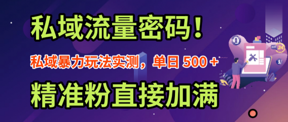 私域流量密码！私域暴力玩法实测，单日 500 + 精准粉直接加满